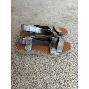 Toni Pons Orígens Espadrille Slingback Sandals Size 38 Silver MetallicCrissCross